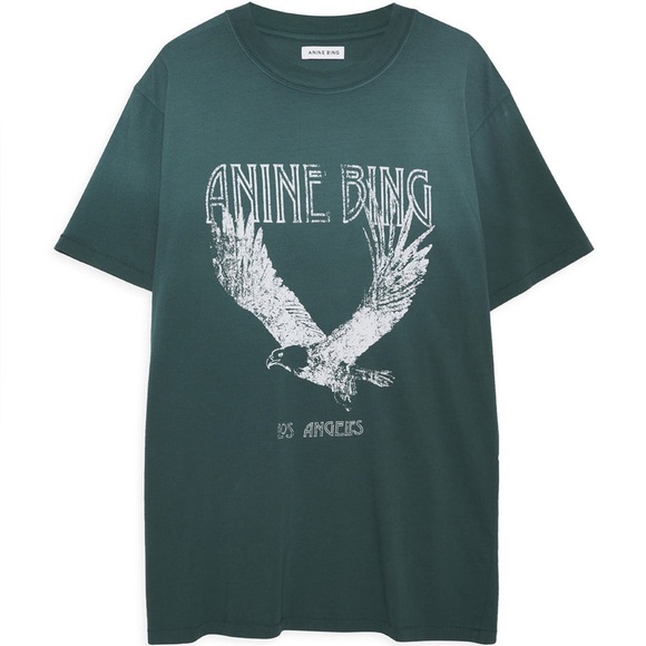 Anine Bing Lili Eagle Tee in Emerald - Picture 1 of 11